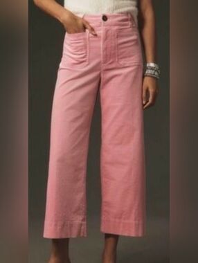 Anthropologie Colette Cropped Wide-Leg Corduroy Pants by Maeve, Size 23